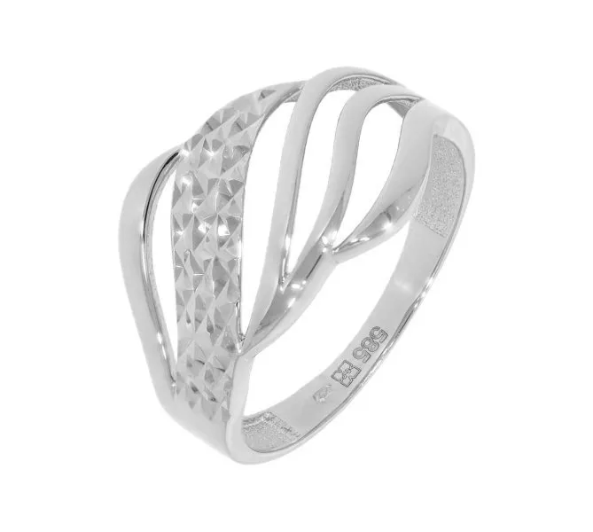 Prsteň z bieleho zlata 2246