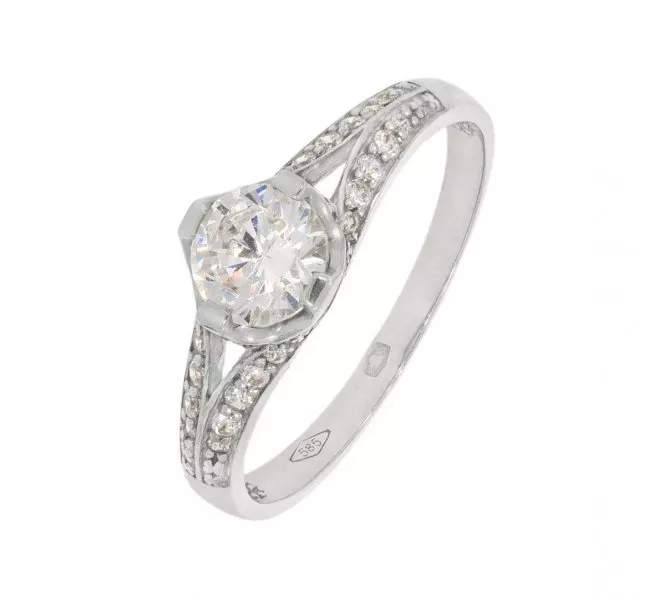 Prsteň z bieleho zlata 2095