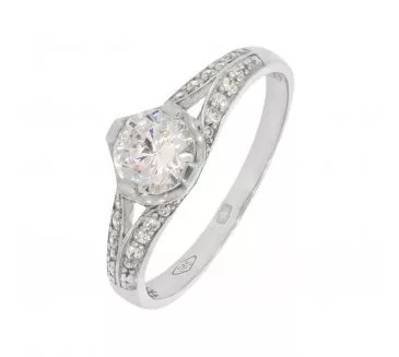 Prsteň z bieleho zlata 2095