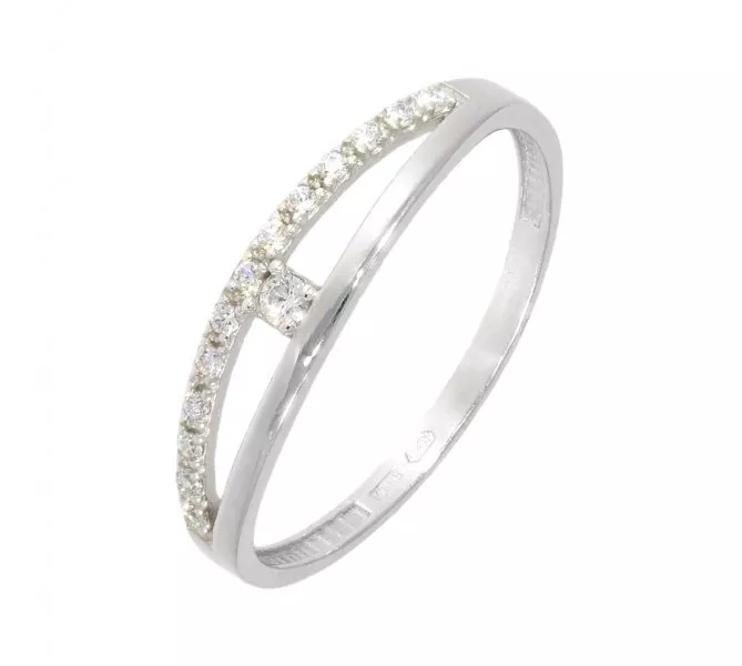 Prsteň z bieleho zlata 2249