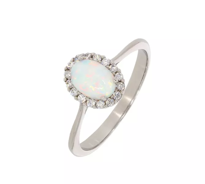 Prsteň z bieleho zlata 2504