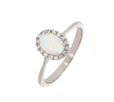 Prsteň z bieleho zlata 2504