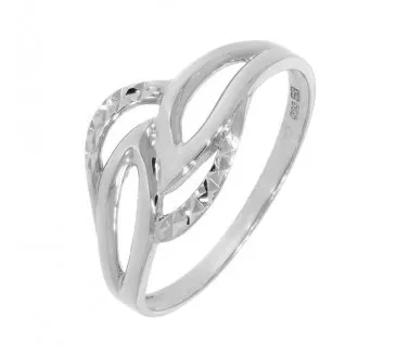 Prsteň z bieleho zlata 2255