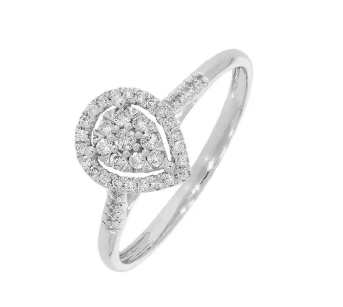 Diamantový prsteň z bieleho zlata 022