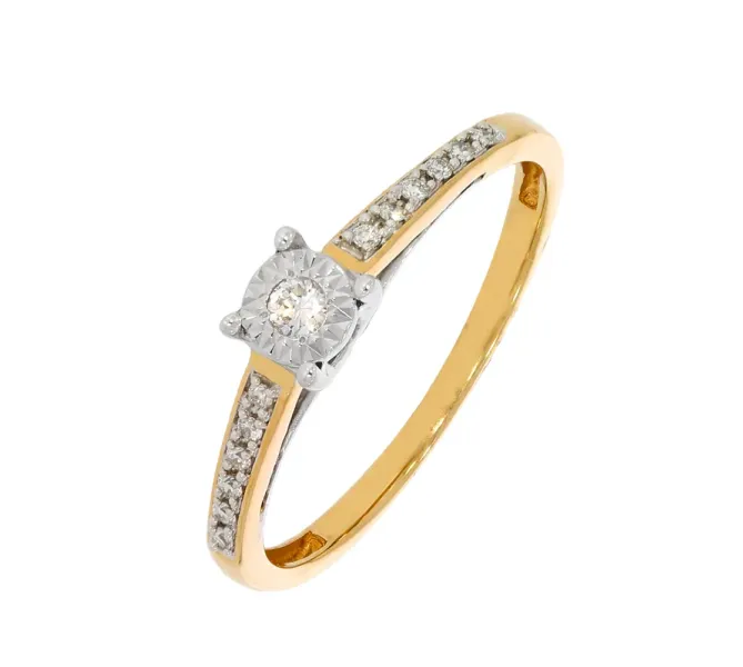 Diamantový zlatý prsteň 115