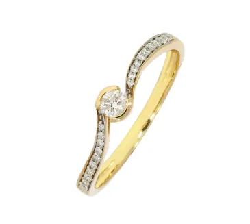 Diamantový zlatý prsteň 060