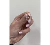 Prívesok srdiečko z bieleho zlata 1040