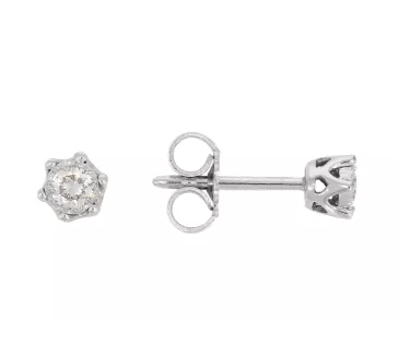 Diamantové náušnice z bieleho zlata 014