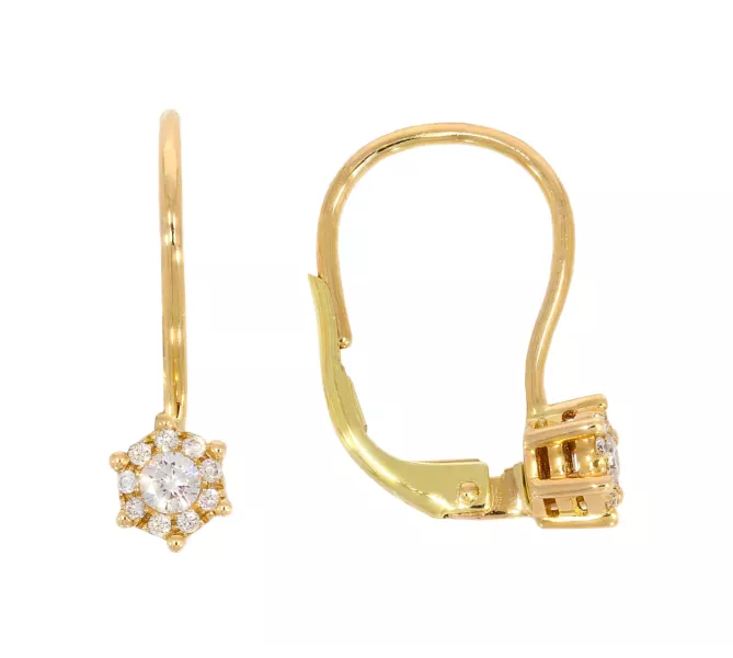 Diamantové zlaté náušnice 010