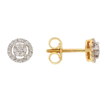 Diamantové zlaté náušnice 027