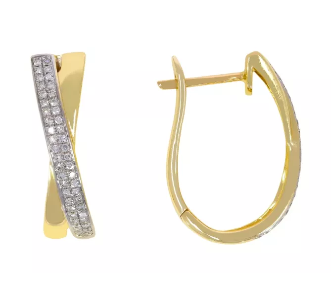 Diamantové zlaté náušnice 003