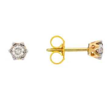 Diamantové zlaté náušnice 025