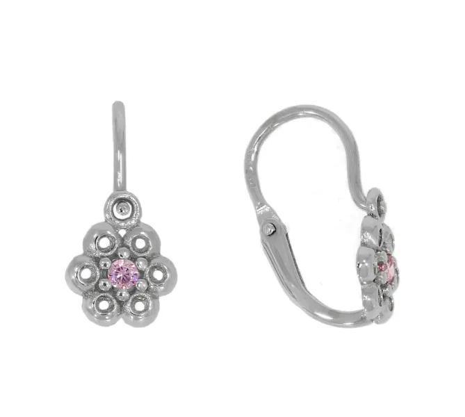 Detské náušnice z bieleho zlata 4356