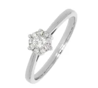 Diamantový prsteň z bieleho zlata 066