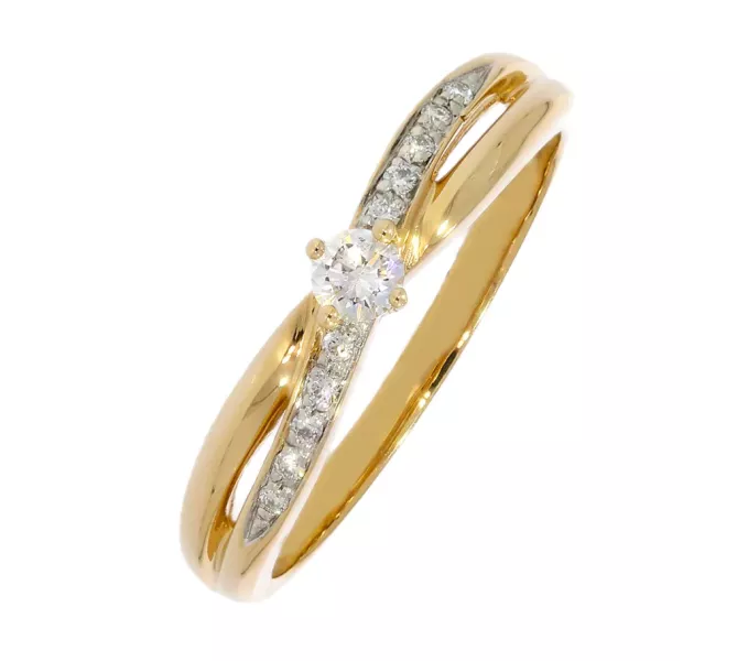 Diamantový zlatý prsteň 057