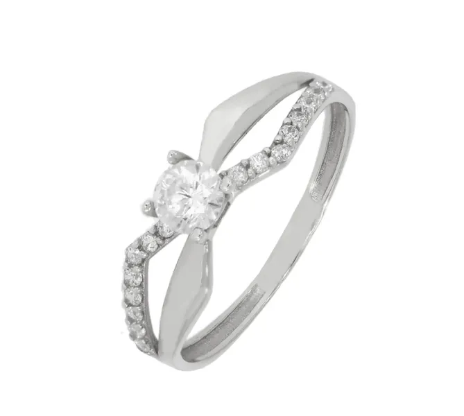 Prsteň z bieleho zlata 2786