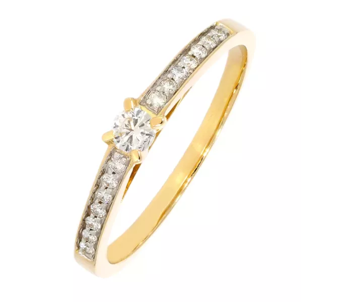 Diamantový zlatý prsteň 055