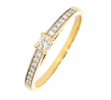 Diamantový zlatý prsteň 055