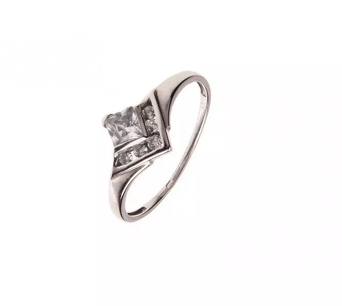 Prsteň z bieleho zlata 216