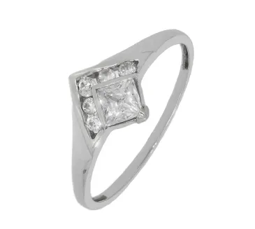 Prsteň z bieleho zlata 216