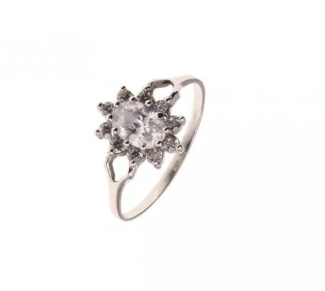 Prsteň z bieleho zlata 488