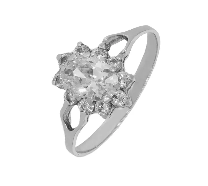 Prsteň z bieleho zlata 488