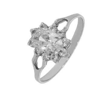 Prsteň z bieleho zlata 488