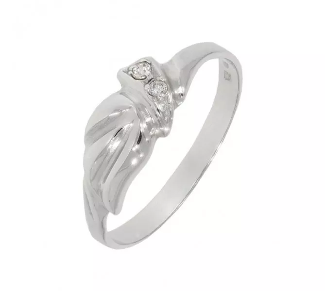 Prsteň z bieleho zlata 2060