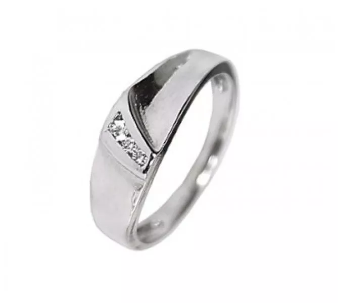 Prsteň z bieleho zlata 786