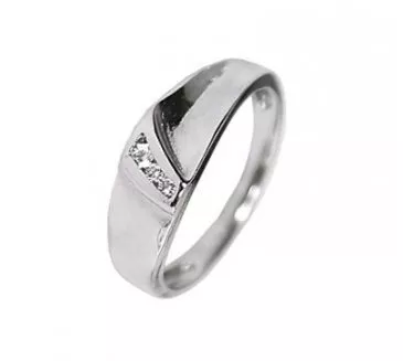 Prsteň z bieleho zlata 786