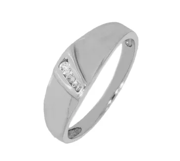 Prsteň z bieleho zlata 786