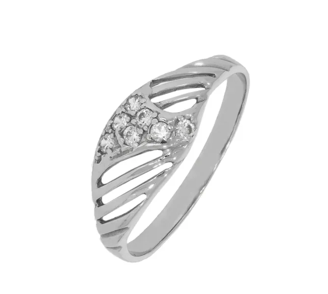 Prsteň z bieleho zlata 723