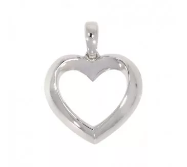 Prívesok srdiečko z bieleho zlata 1060