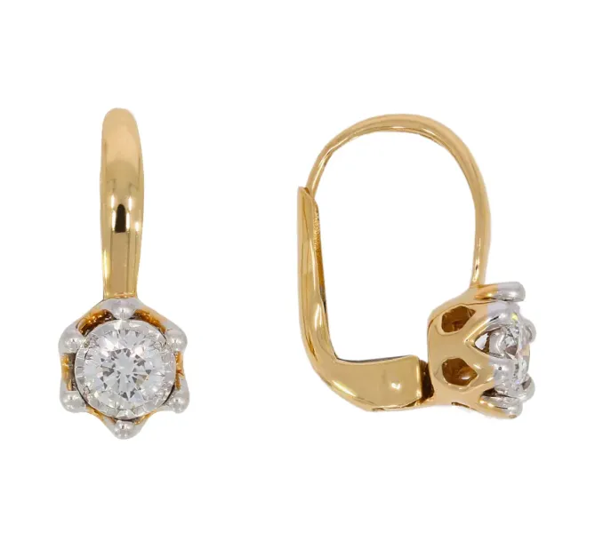Diamantové zlaté náušnice 033