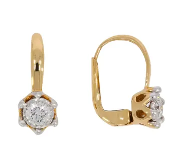 Diamantové zlaté náušnice 033