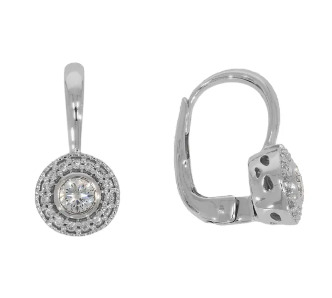 Diamantové náušnice z bieleho zlata 034