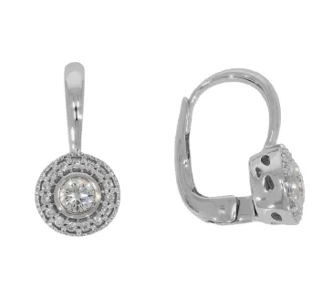 Diamantové náušnice z bieleho zlata 034