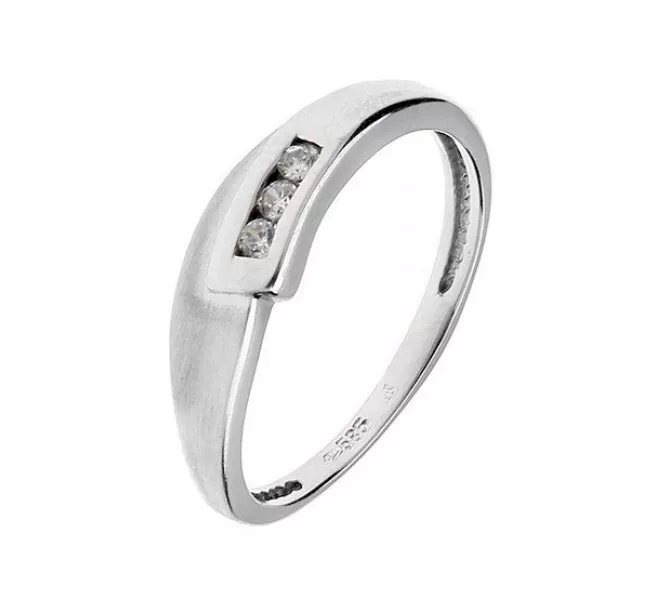 Prsteň z bieleho zlata 140