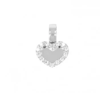 Prívesok srdiečko z bieleho zlata 1072