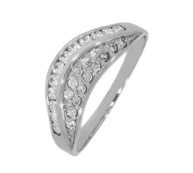 Prsteň z bieleho zlata 619