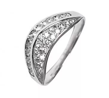 Prsteň z bieleho zlata 619