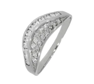 Prsteň z bieleho zlata 619