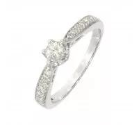 Diamantový prsteň z bieleho zlata 034