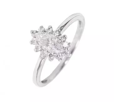 Prsteň z bieleho zlata 1385