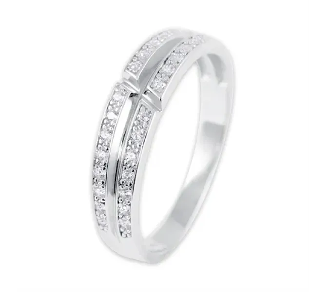 Prsteň z bieleho zlata 2804