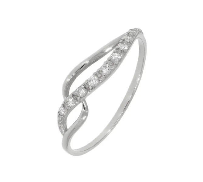 Prsteň z bieleho zlata 2805