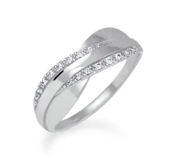 Prsteň z bieleho zlata 2809
