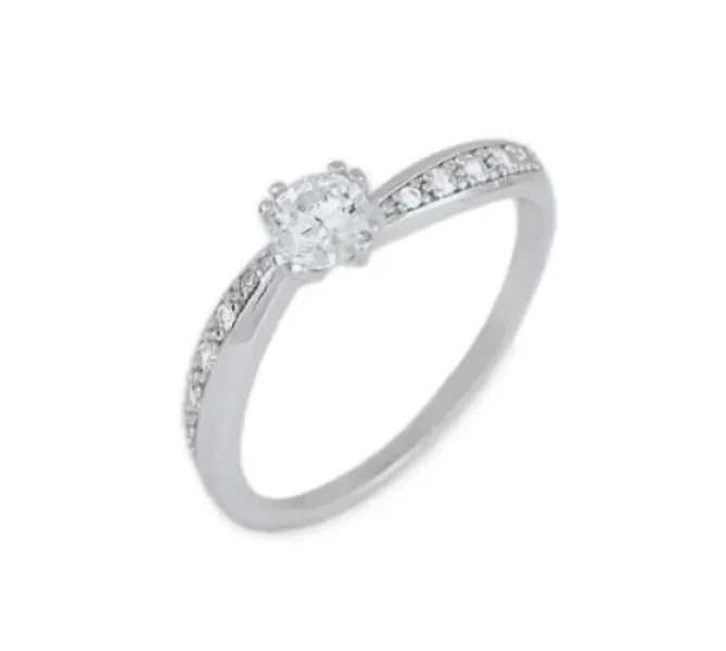 Prsteň z bieleho zlata 2812