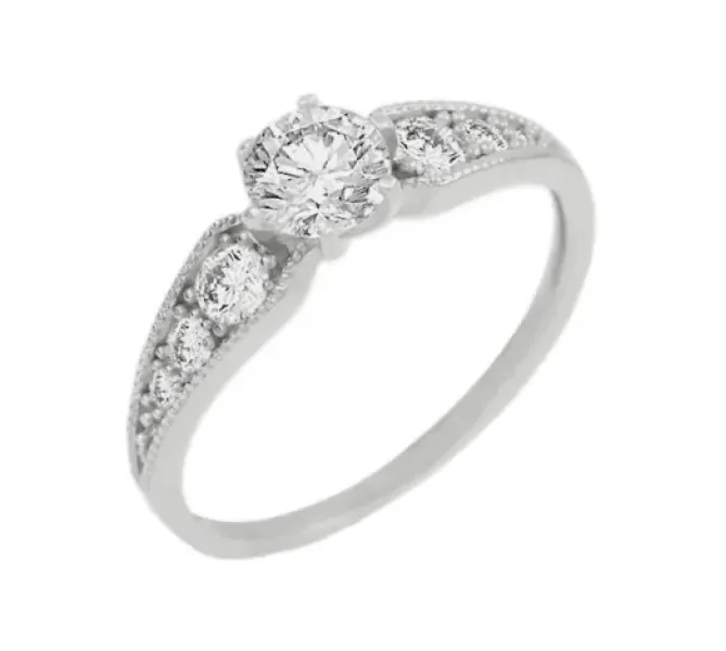 Prsteň z bieleho zlata 2814