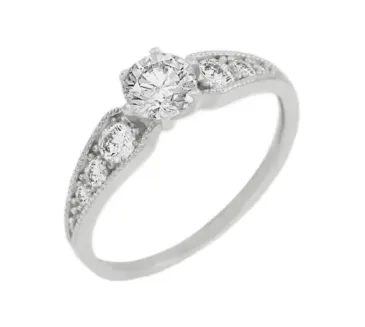 Prsteň z bieleho zlata 2814